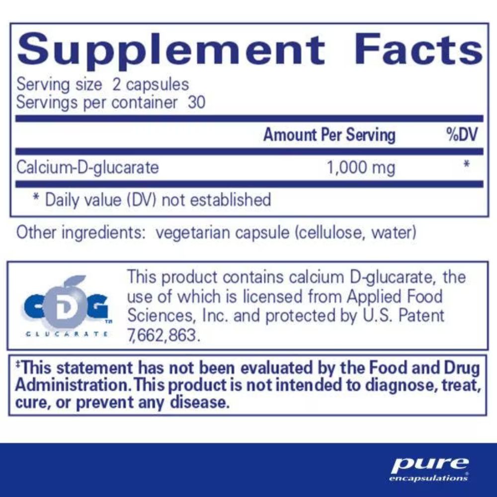Pure Encapsulations Calcium-D-Glucarate - Accelerated Health Products