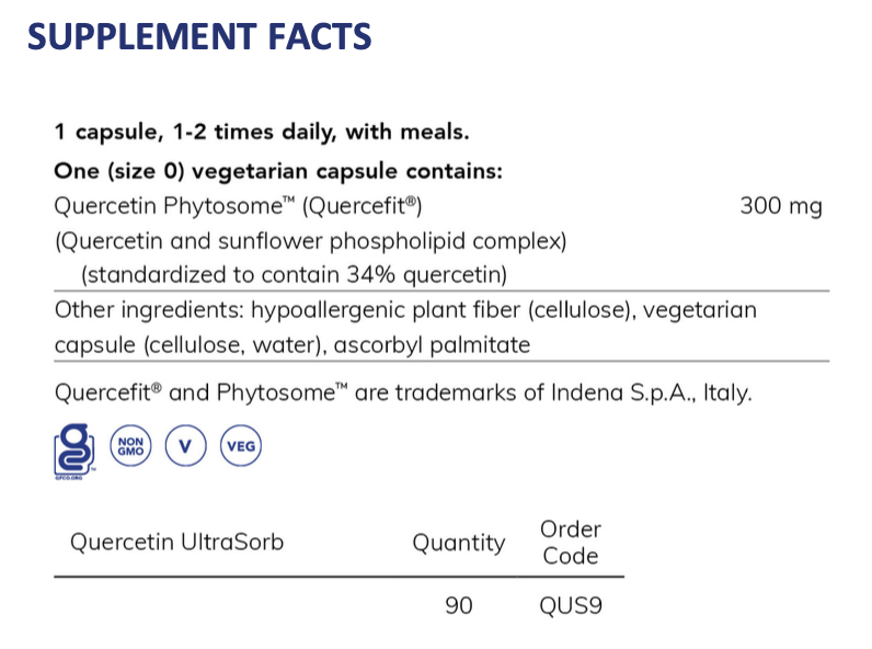 Pure Encapsulations® Quercetin UltraSorb® – Advanced Cellular & Immune Support - Accelerated Health Products