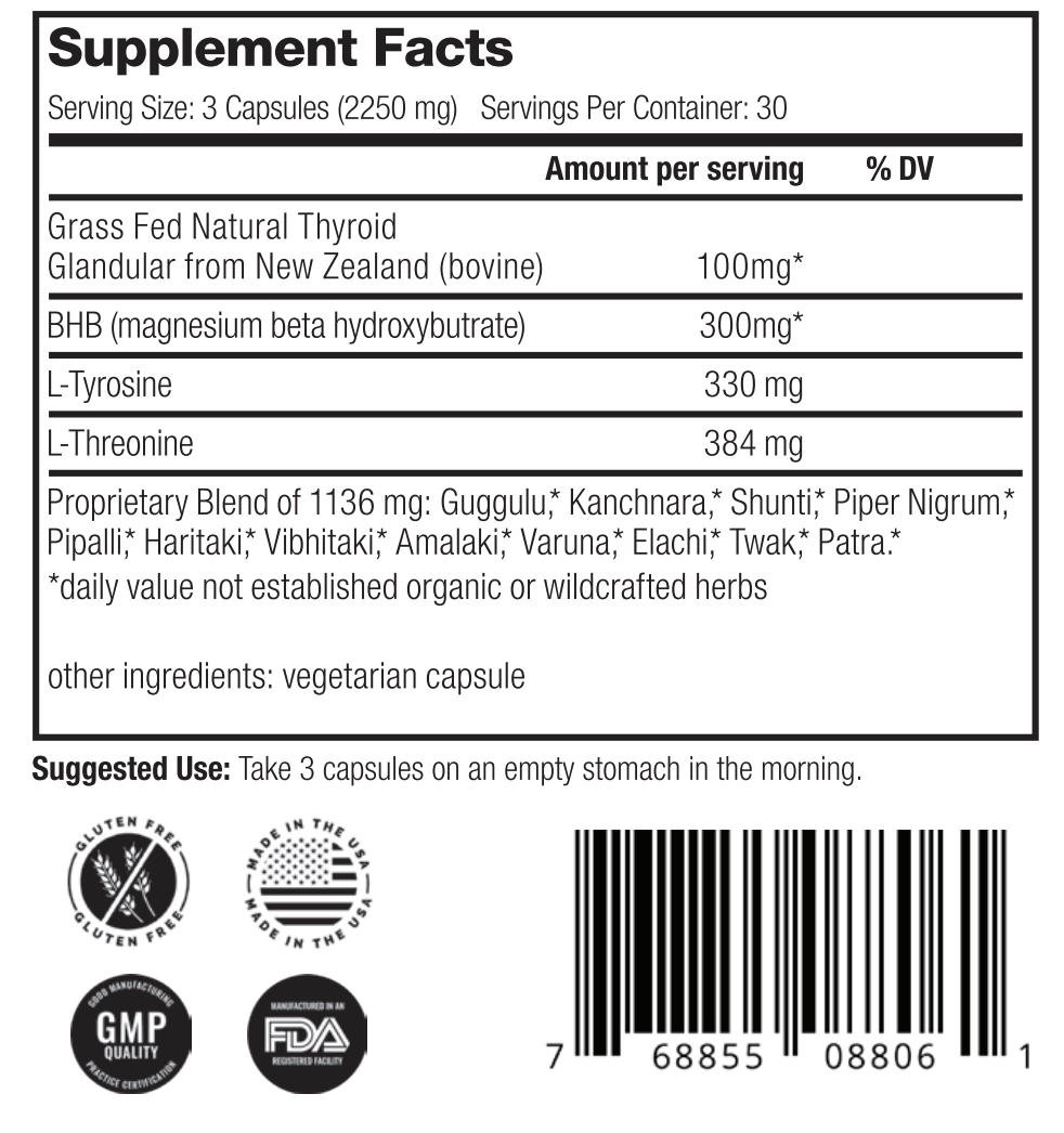 accelerated thyroid supplement facts
