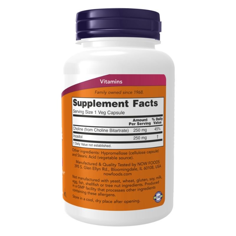 NOW Choline & Inositol - 500mg - Accelerated Health Products