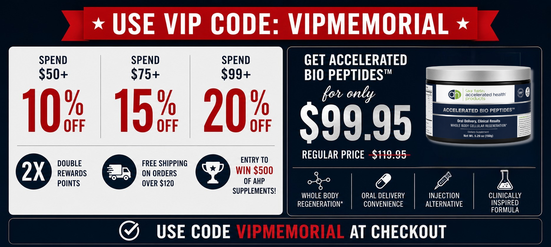 Memorial Day VIP sale offer cards